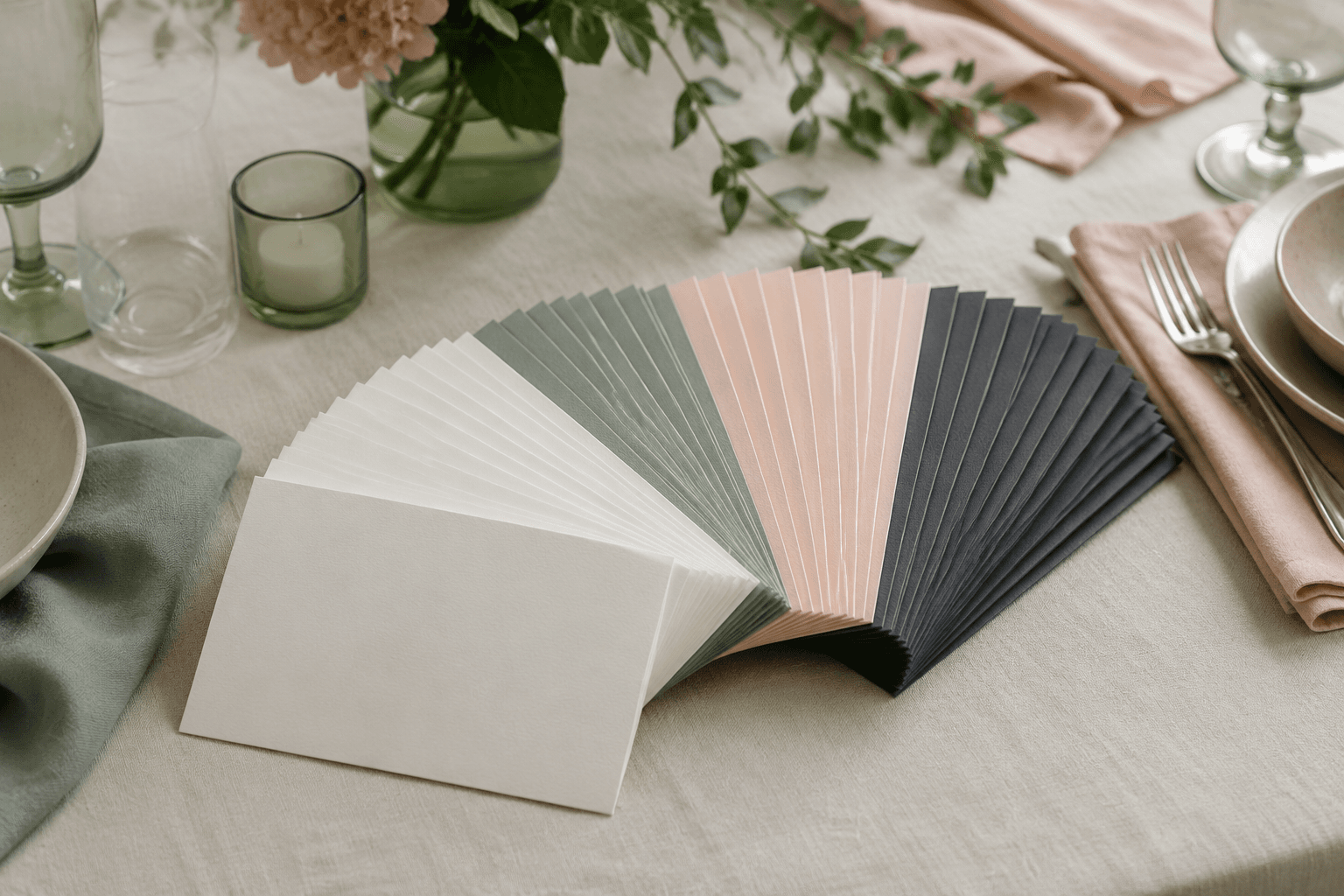 Folded Menu Cards (30) — On the table
