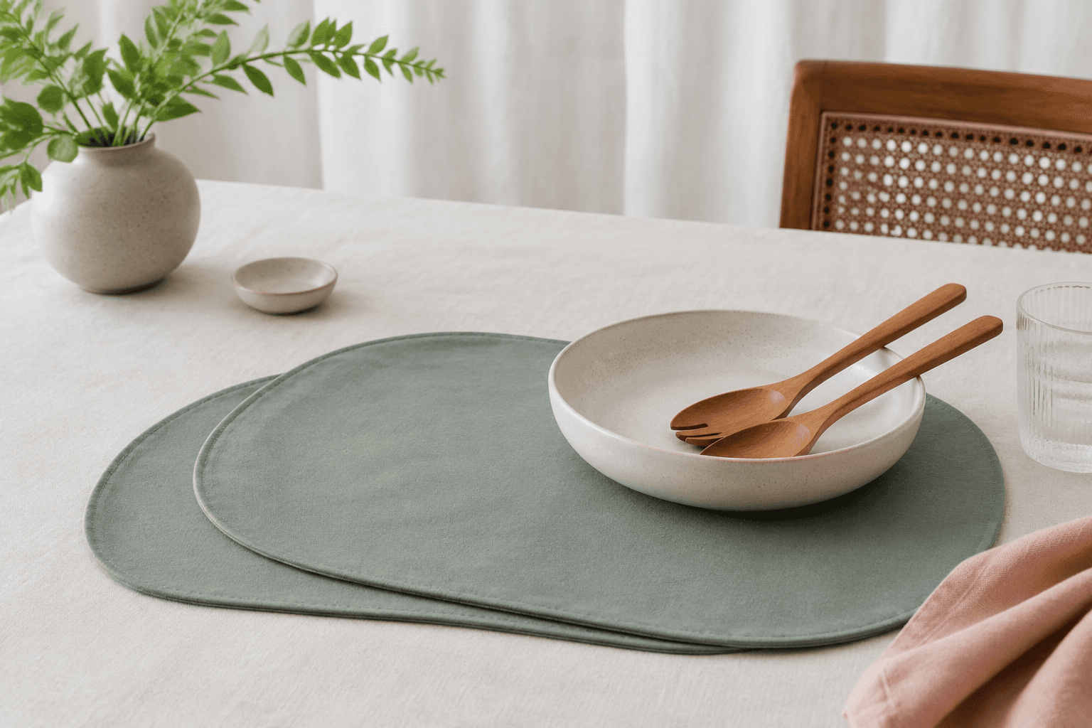 Serving Tray Mat Pair — On the table