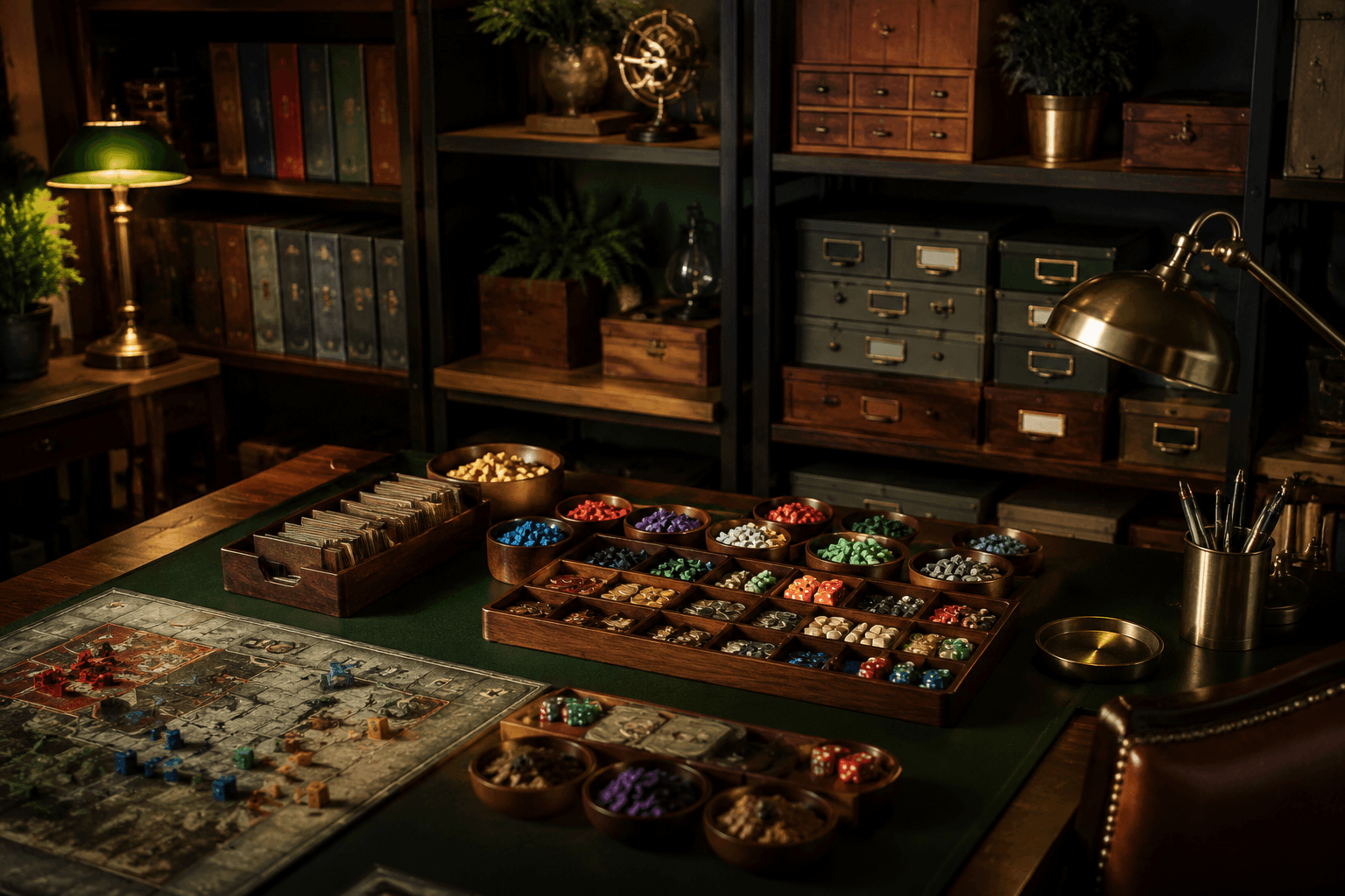 Organised game shelf